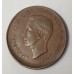 AUSTRALIA 1947Y. HALF 1/2 PENNY . ERROR . LARGE MIS-STRIKE . OFF CENTRE